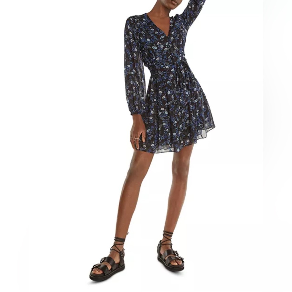 The Kooples Floral Print Tie Waist Dress